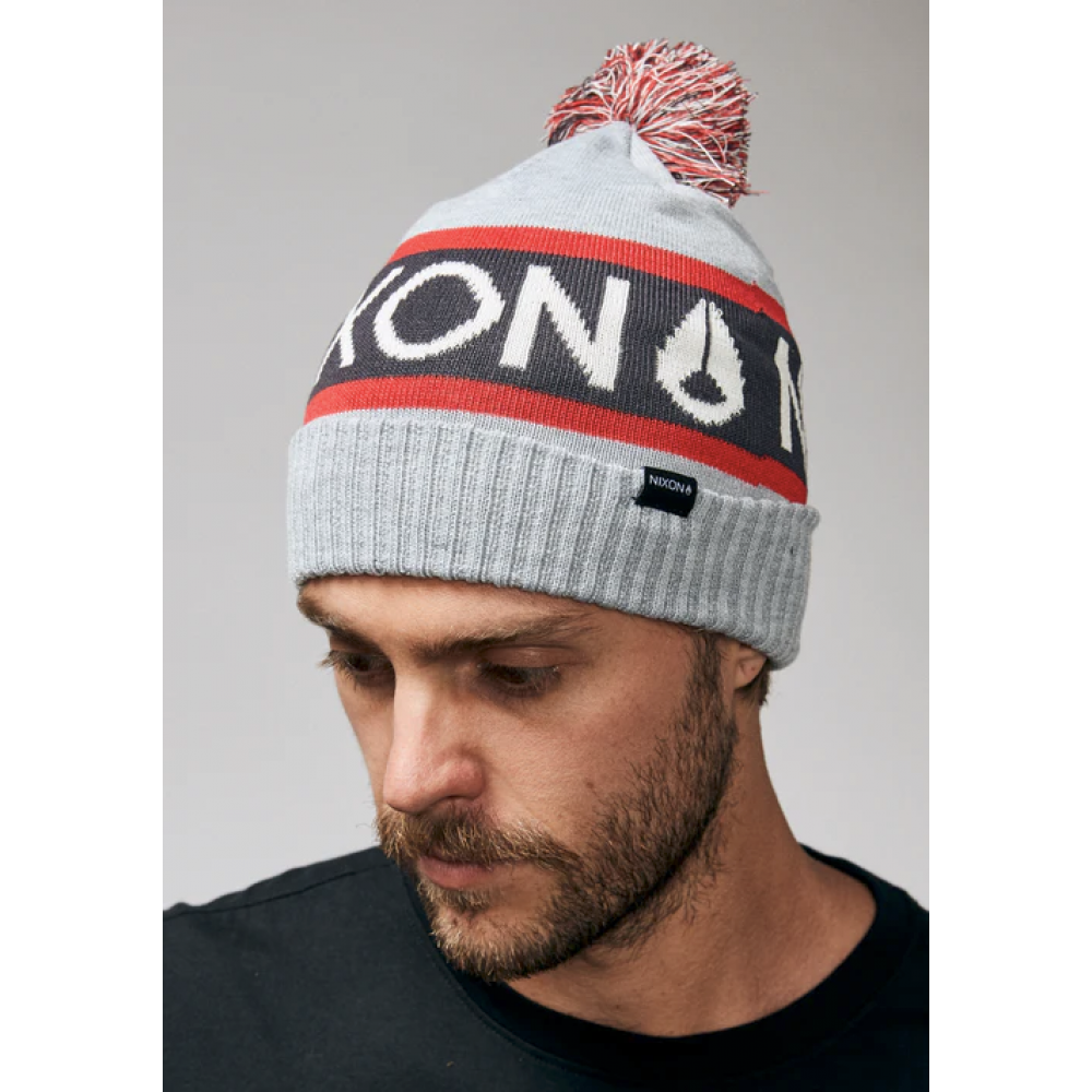 Unisex Σκούφος NIXON Teamster R Beanie Γκρι/Κόκκινο C3052-1348-00