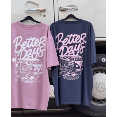 Unisex T-Shirt Overcult Better Days Handmade Μεταξοτυπία  Ροζ/Λευκό OV-001