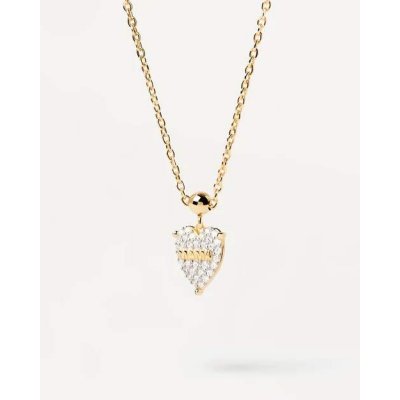 Woman's Necklace PD PAOLA Mama Heart Charm Gold Plated Sterling Silver Zirconia CH01-076-U