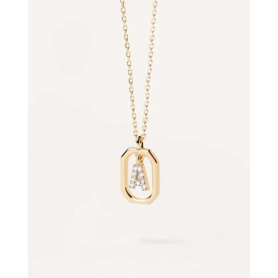 Woman's Necklace PD PAOLA Mini Letter A Gold Plated Sterling Silver CO01-512-U