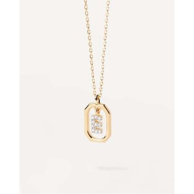 Woman's Necklace PD PAOLA Mini Letter E Gold Plated Sterling Silver CO01-516-U