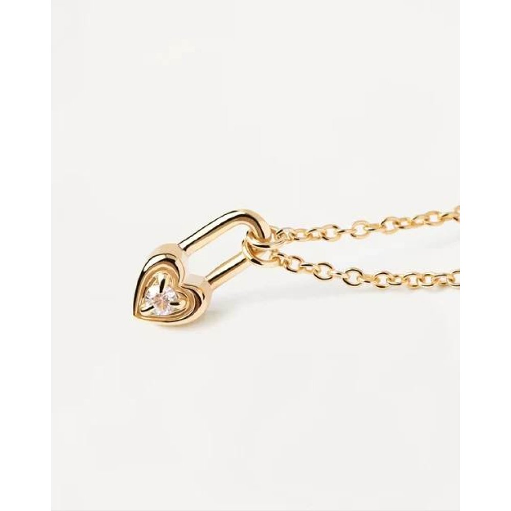 Woman's Necklace PD PAOLA Heart Padlock Gold Plated 925 Sterling