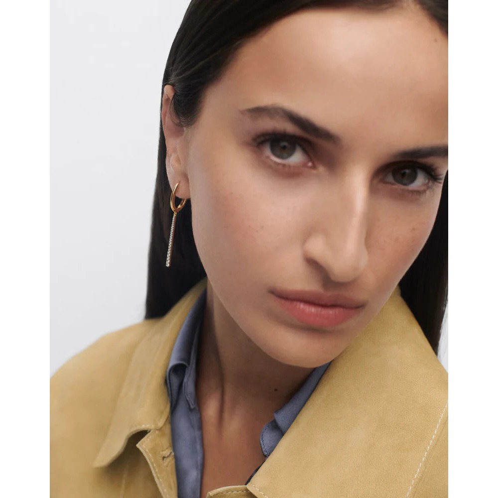Γυναικεία Σκουλαρίκια PdPaola Olga Κρίκοι Επιχρυσωμένο Ασήμι Ζιργκόν AR01-C88-U