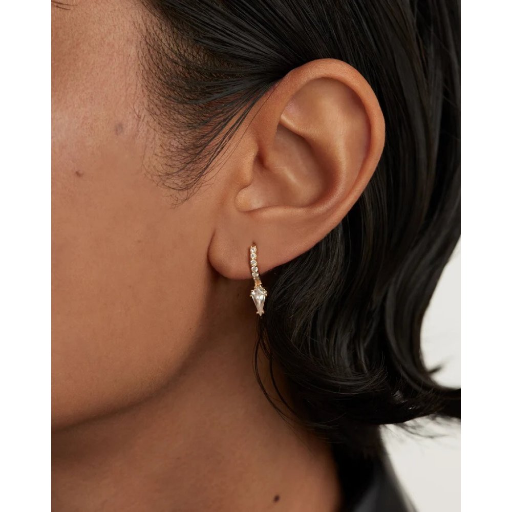 Woman's Single Earring PDPaola Manila Gold Plated Sterling Silver Zirconia PG01-768-U