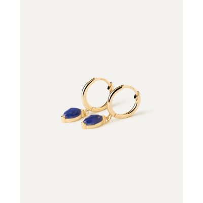 Woman's Earrings PDPaola Lapis Lazuli Nomad Hoops Gold Plated Sterling Silver 925 AR01-A09-U