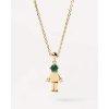 Γυναικείο Charm PdPaola Girl&Boy Επιχρυσωμένο Ασήμι 925 Μαλαχίτης Ζιργκόν CH01-019-U
