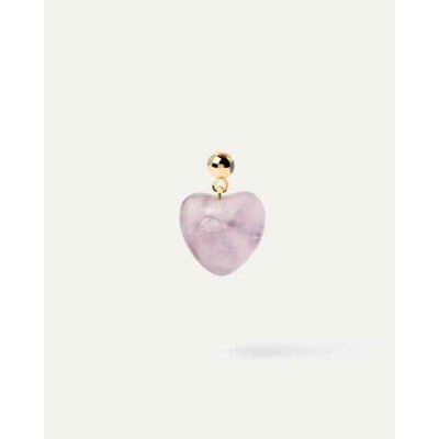 Woman's Necklace PD PAOLA Amethyst Heart Charm Gold Plated Sterling Silver CH01-118-U