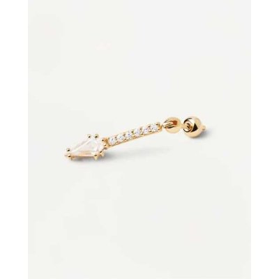 Woman's Single Earring PDPaola Super Vero Gold Plated Sterling Silver Zirconia PG01-728-U Woman's Single Earring PDPaola Super Vero Gold Plated Sterling Silver Zirconia PG01-728-U