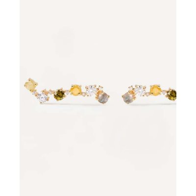 Woman's Earrings PDPaola April Gold Plated Sterling Silver 925 Labradorite Zirconia AR01-560-U Woman's Earrings PDPaola April Gold Plated Sterling Silver 925 Labradorite Zirconia AR01-560-U