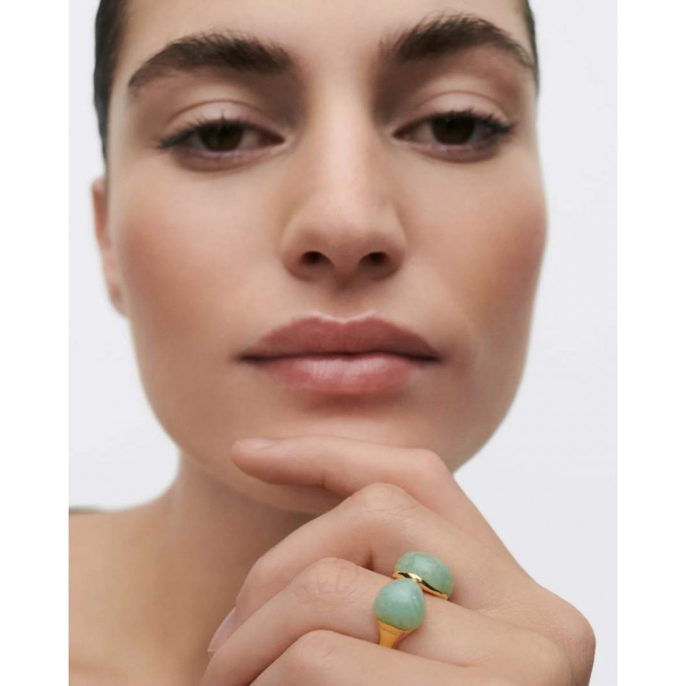 Γυναικείο Δαχτυλίδι PD PAOLA The Moment Gravity Aventurine Ασήμι Επιχρυσωμένο Αβεντουρίνη AN01-D39-U