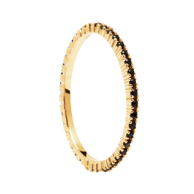 PD PAOLA Γυναικείο Δαχτυλίδι Black Essential Ασήμι Επιχρυσωμένο 