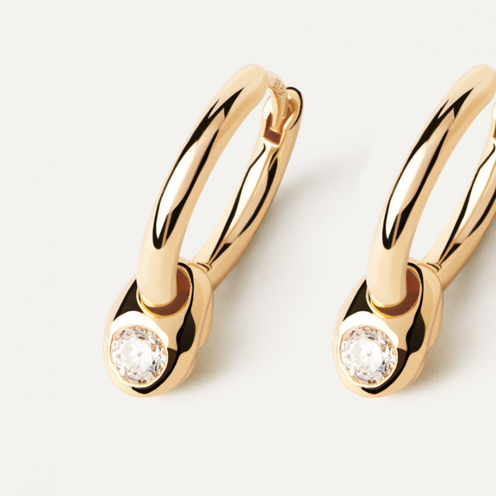 Γυναικεία Σκουλαρίκια PdPaola Essentials Delta Hoops Επιχρυσωμένος Ασήμι Ζιργκόν AR01-C26-U