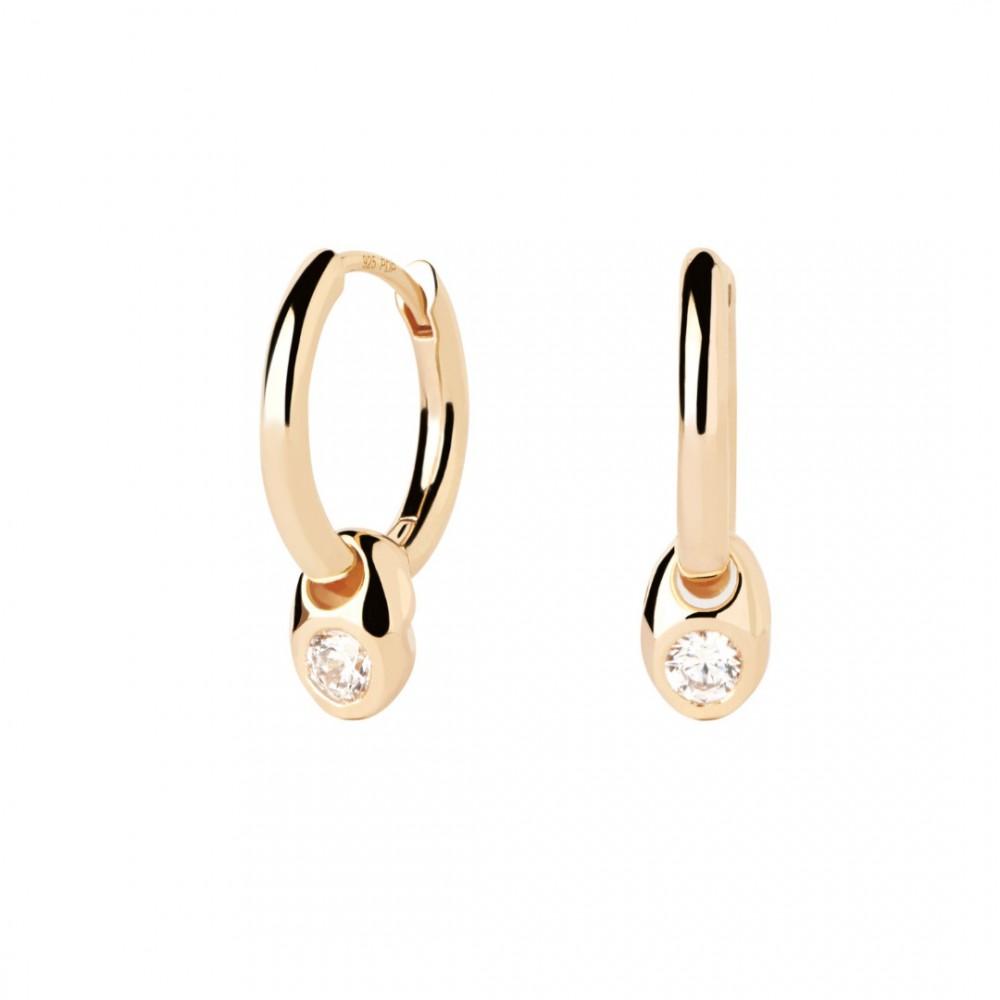 Γυναικεία Σκουλαρίκια PdPaola Essentials Delta Hoops Επιχρυσωμένος Ασήμι Ζιργκόν AR01-C26-U