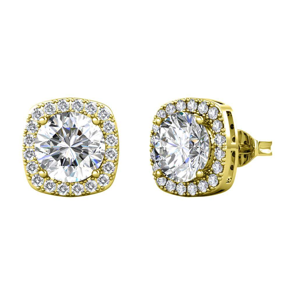 Woman's Earrings Brizzling Rosettes Silver 925 Moissanite Diamonds BME020G