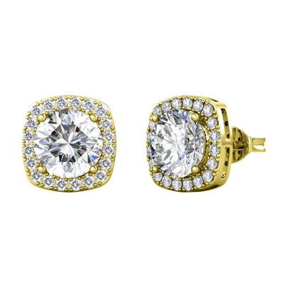 Woman's Earrings Brizzling Rosettes Silver 925 Moissanite Diamonds BME020G 