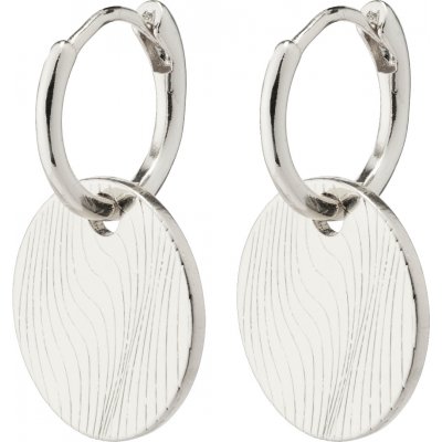 Woman's Earrings Pilgrim Love Coin Hoops Silver-plated Brass 102236013