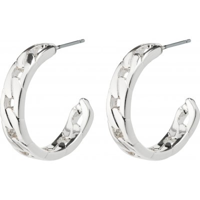 Woman's Earrings Pilgrim Hope Recycled Half Hoops Silver-Plated Brass 122236003