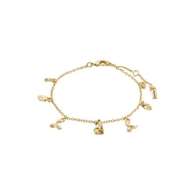 Woman's Bracelet PILGRIM Peace Organic Shape Charm Gold-plated Brass 142222012