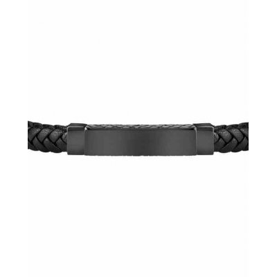 Men's Bracelet Sector Bandy Stainless Steel Leather All Black SZV51