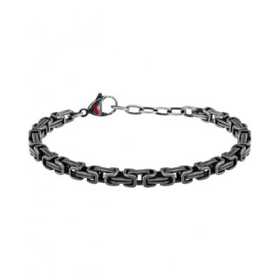 Men's Bracelet Sector Energy Stainless Steel Silver/Black SAFT76