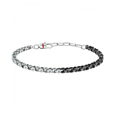 Men's Bracelet Sector Basic Stainless Steel Silver/Black SZS95