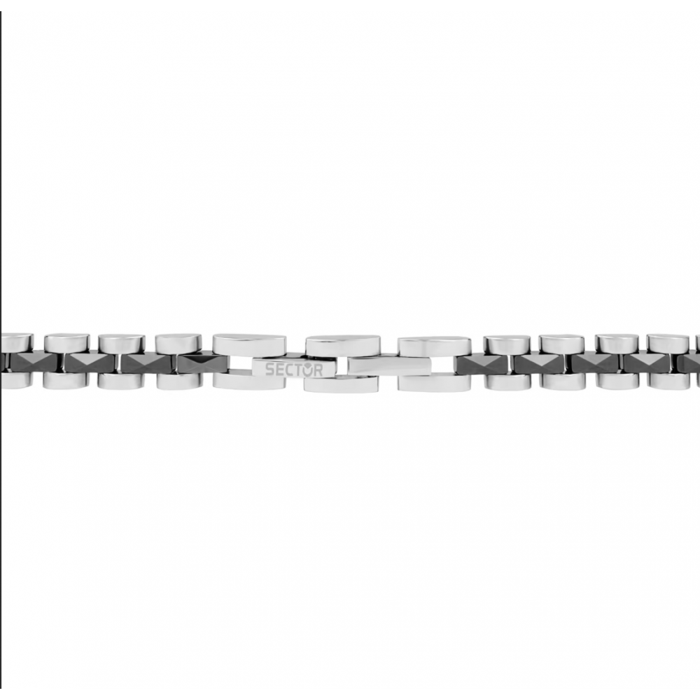 Men's Bracelet Sector Ceramic Stainless Steel/Ceramic Silver Black SAFR05
