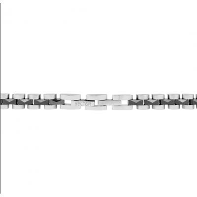 Men's Bracelet Sector Ceramic Stainless Steel/Ceramic Silver Black SAFR05