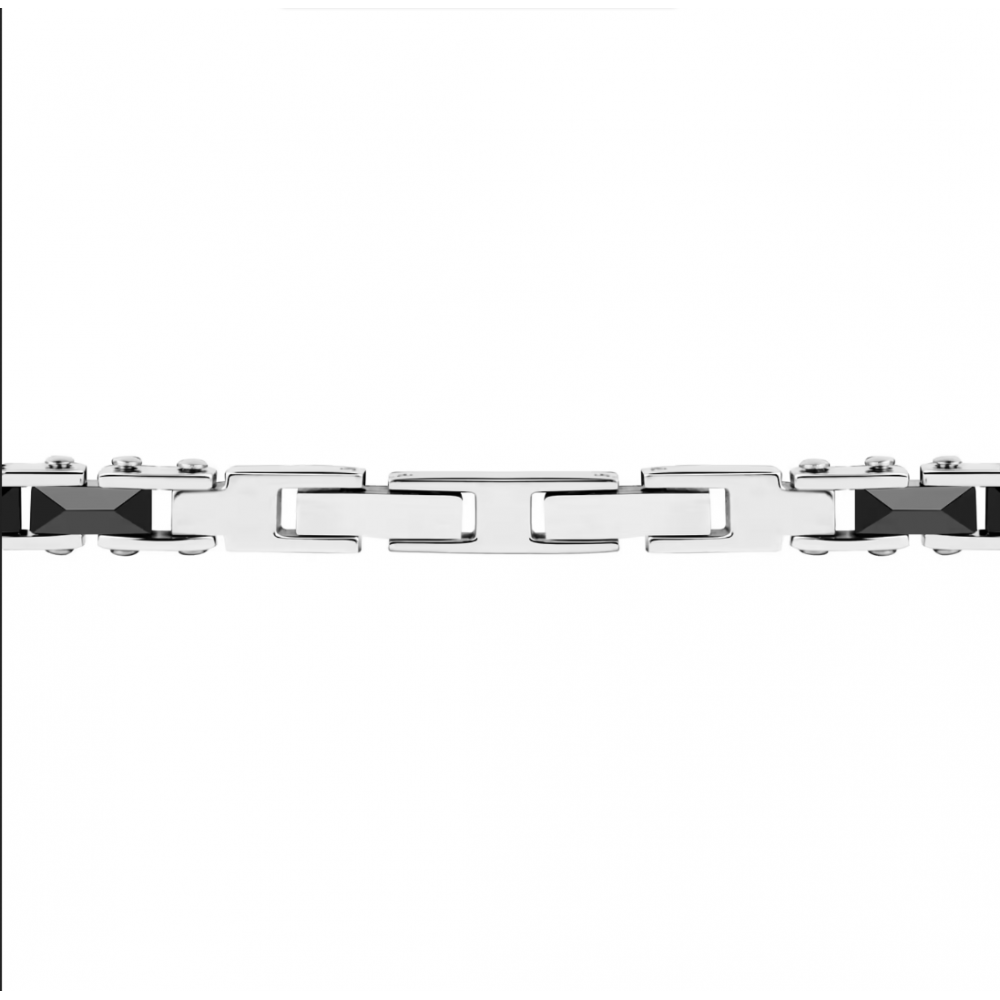 Men's Bracelet Sector Ceramic Stainless Steel/Ceramic Silver Black SAFR06