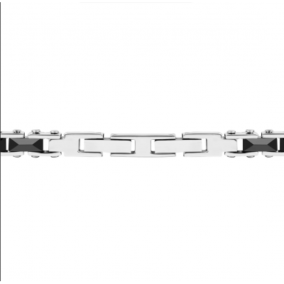 Men's Bracelet Sector Ceramic Stainless Steel/Ceramic Silver Black SAFR06