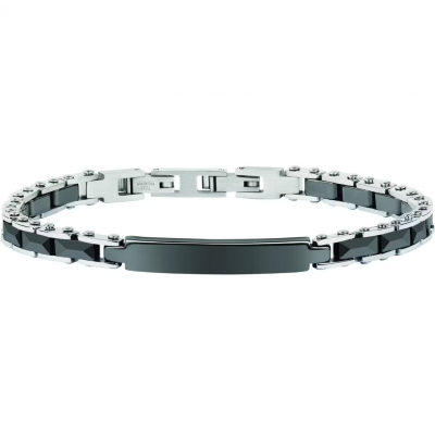 Men's Bracelet Sector Ceramic Stainless Steel/Ceramic Silver Black SAFR06