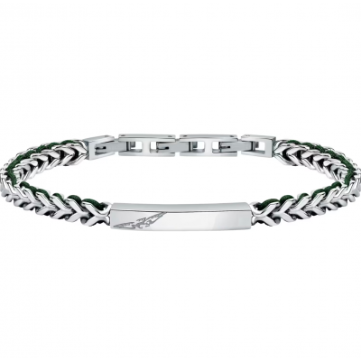 Men's Bracelet Sector Bandy Collection Stainless Steel Silver Green SZV130