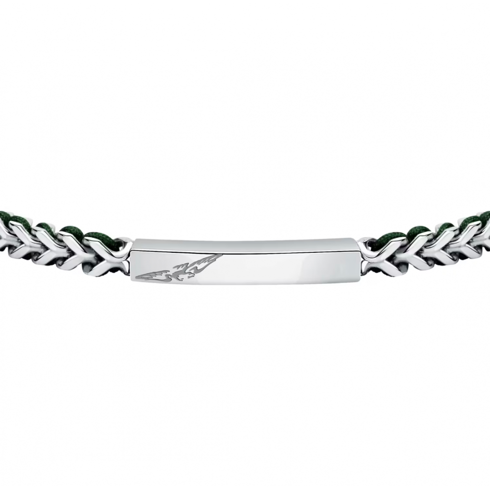 Men's Bracelet Sector Bandy Collection Stainless Steel Silver Green SZV130