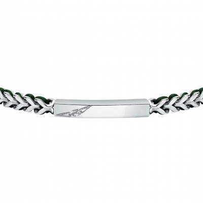 Men's Bracelet Sector Bandy Collection Stainless Steel Silver Green SZV130