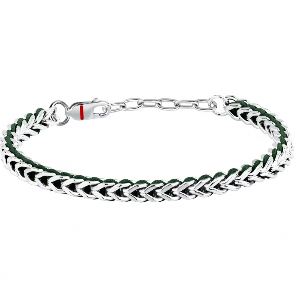 Men's Bracelet Sector Bandy Collection Stainless Steel Silver Green SZV134