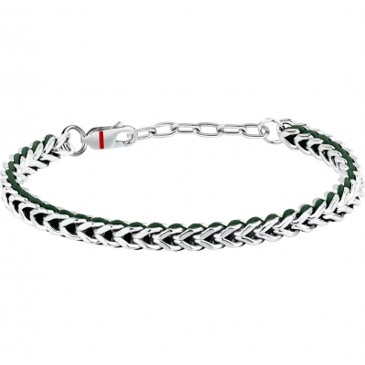 Men's Bracelet Sector Bandy Collection Stainless Steel Silver Green SZV134