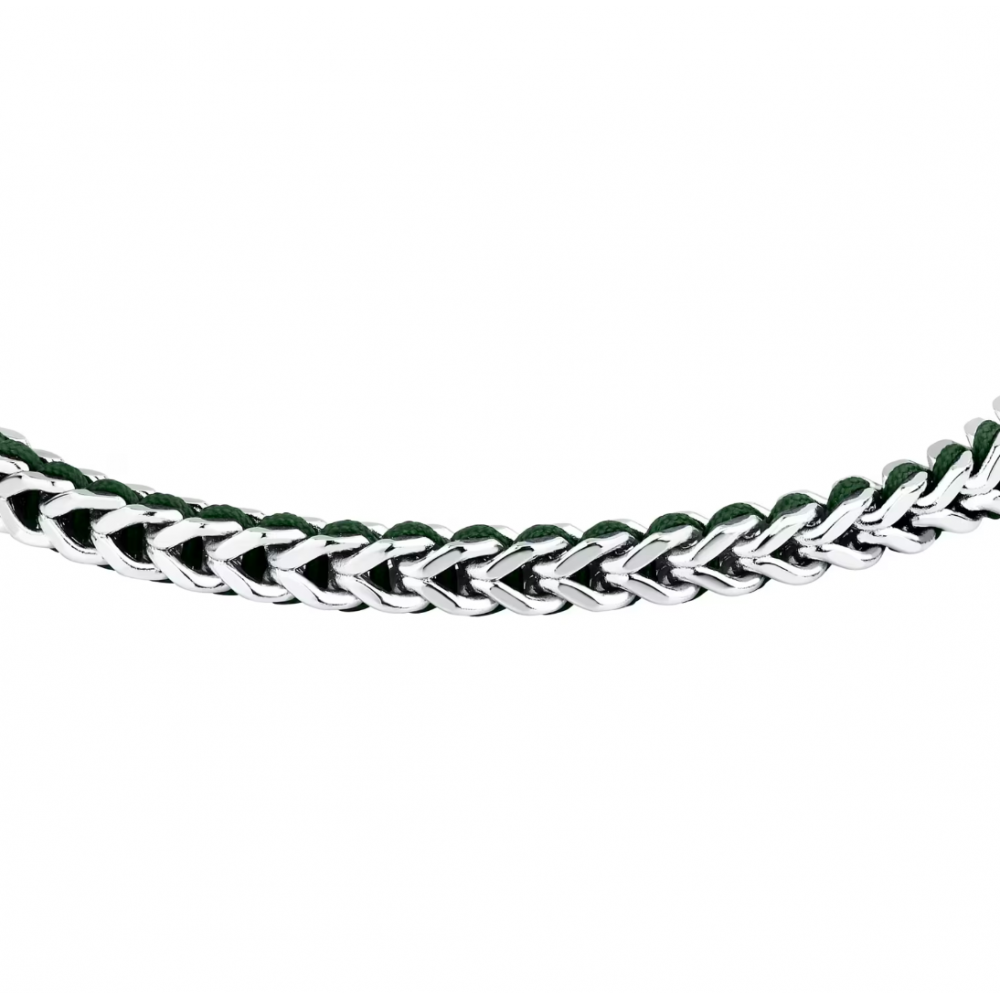 Men's Bracelet Sector Bandy Collection Stainless Steel Silver Green SZV134