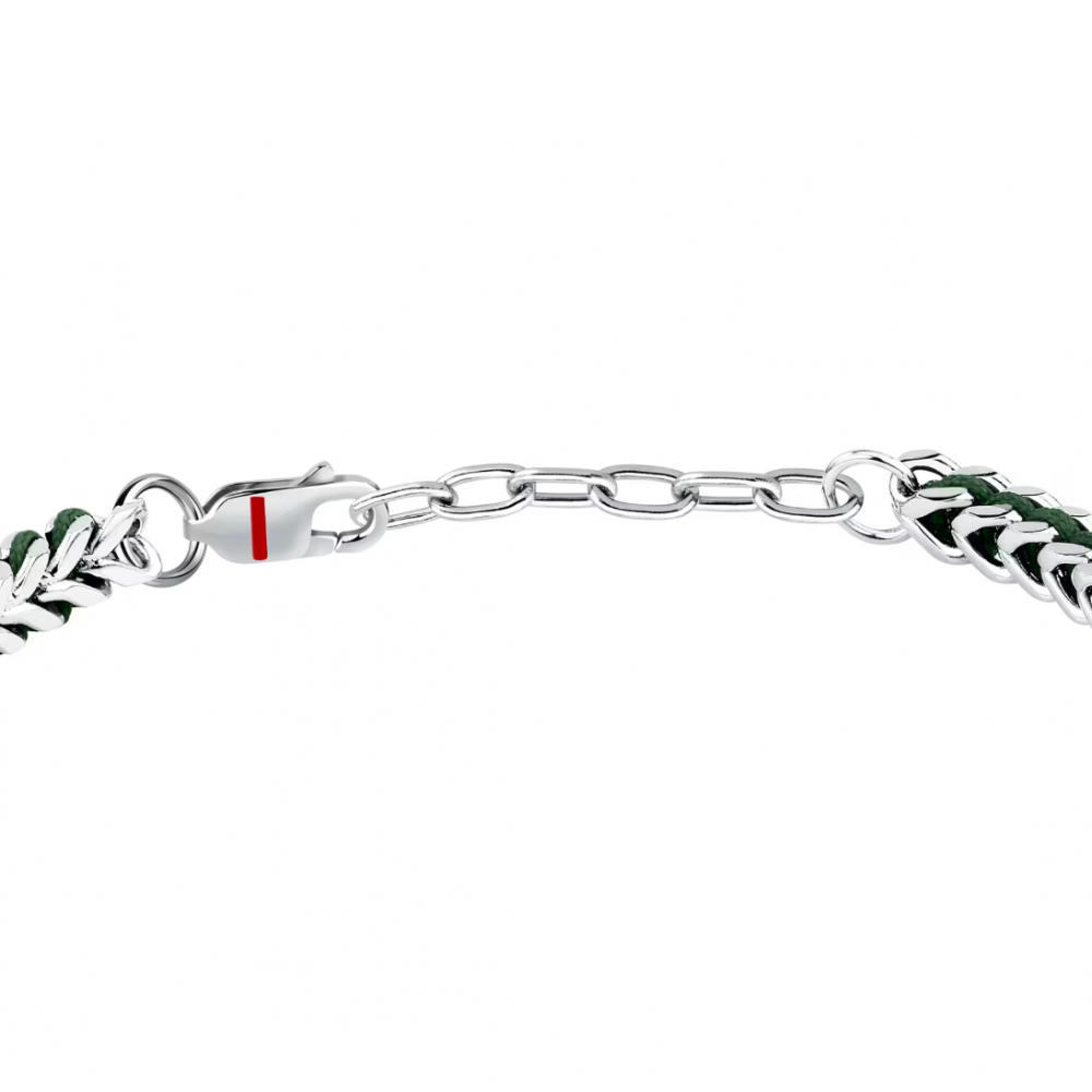 Men's Bracelet Sector Bandy Collection Stainless Steel Silver Green SZV134