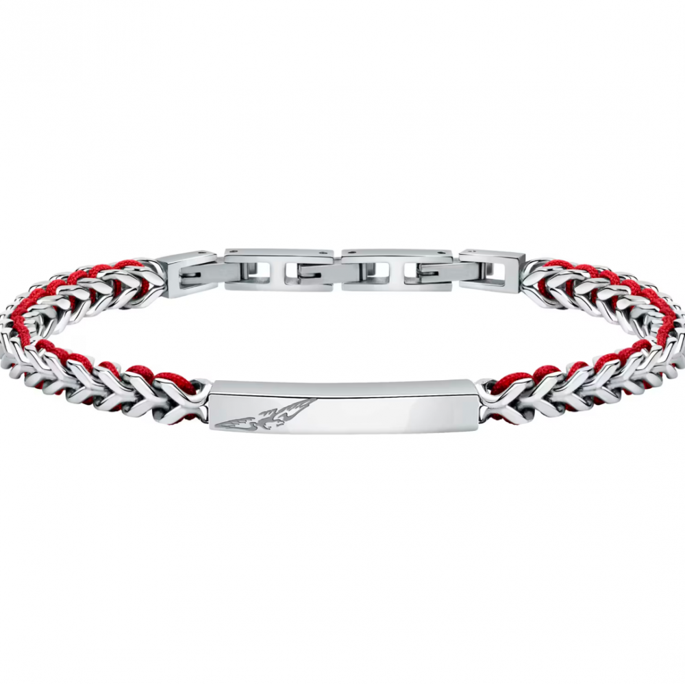 Men's Bracelet Sector Bandy Collection Stainless Steel Silver Red SZV131