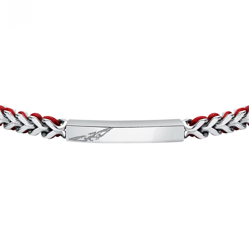 Men's Bracelet Sector Bandy Collection Stainless Steel Silver Red SZV131