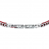Men's Bracelet Sector Bandy Collection Stainless Steel Silver Red SZV131