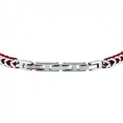 Men's Bracelet Sector Bandy Collection Stainless Steel Silver Red SZV131