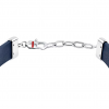 Men's Bracelet Sector Bandy Collection Stainless Steel Leather Silver Black Blue SZV139