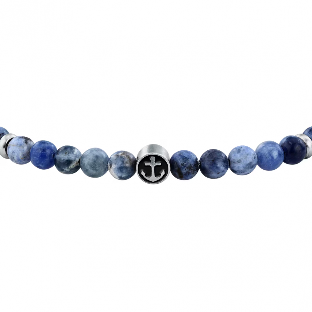 Men's Bracelet Sector Marine Stainless Steel Sodalite Silver SAGJ39