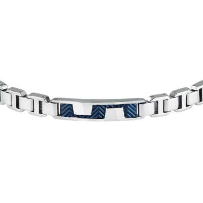 Men's Bracelet Sector Premium Stainless Steel Silver/Blue SAVK14