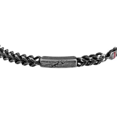 Men's Bracelet Sector Energy Stainless Steel Silver/Black SAFT75