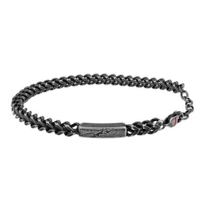 Men's Bracelet Sector Energy Stainless Steel Silver/Black SAFT75