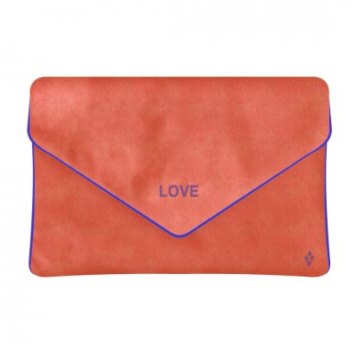 Woman's Velvet Envelope Bag Sorbet Island Love