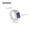 Ανδρικό Δαχτυλίδι Steel & Barnett Hudson Gemstone Silver Collection Ανοξείδωτο Ατσάλι Μπλε Σοδαλίτης SB002
