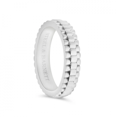Ανδρικό Δαχτυλίδι Steel & Barnett Nova Watch Link Silver Collection Ανοξείδωτο Ατσάλι Ασημί SBN004