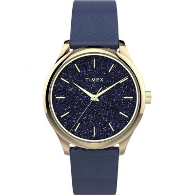 Timex Woman's Watch Celestial Opulence 32mm Textured Fabric Strap Watch Blue TW2V01200